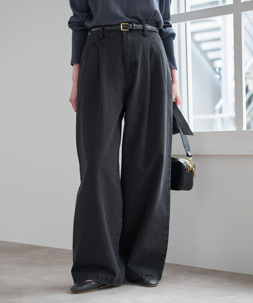 4サイズ展開》LEDENIM BLUR TUCK TROUSERデニム（デニムパンツ