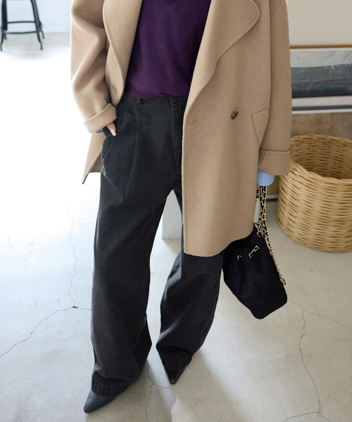 4サイズ展開》LEDENIM BLUR TUCK TROUSERデニム（デニムパンツ