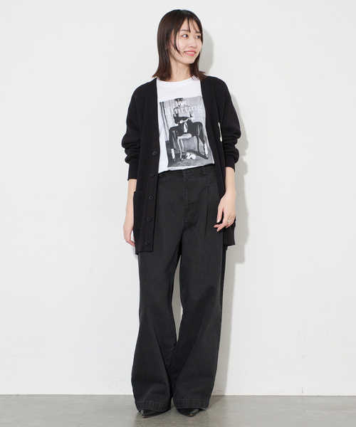 セール】《4サイズ展開》LEDENIM BLUR TUCK TROUSERデニム（デニム