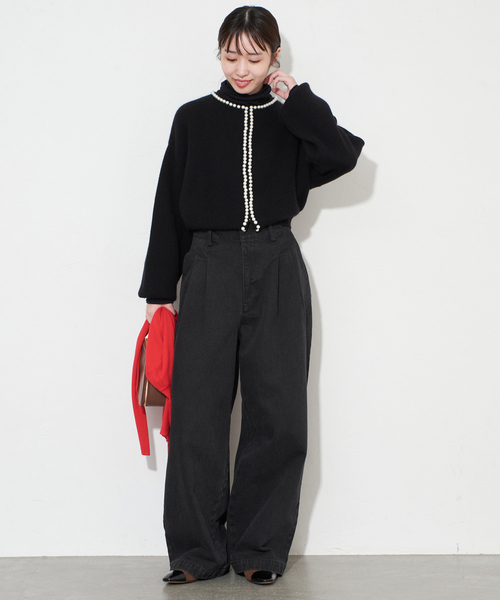 4サイズ展開》LEDENIM BLUR TUCK TROUSERデニム（デニムパンツ