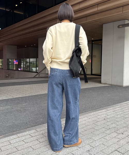 4サイズ展開》LEDENIM BLUR TUCK TROUSERデニム（デニムパンツ