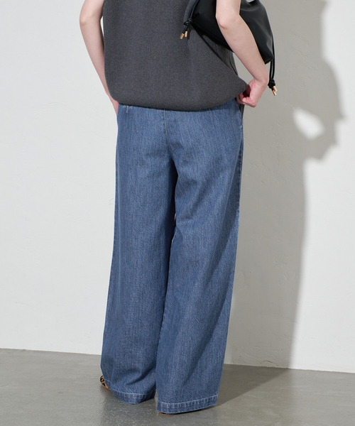 セール】《4サイズ展開》LEDENIM BLUR TUCK TROUSERデニム（デニム