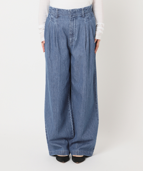 4サイズ展開》LEDENIM BLUR TUCK TROUSERデニム（デニムパンツ