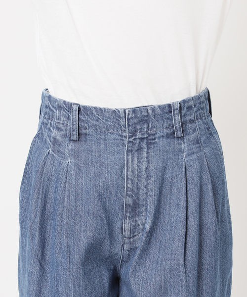 4サイズ展開》LEDENIM BLUR TUCK TROUSERデニム（デニムパンツ