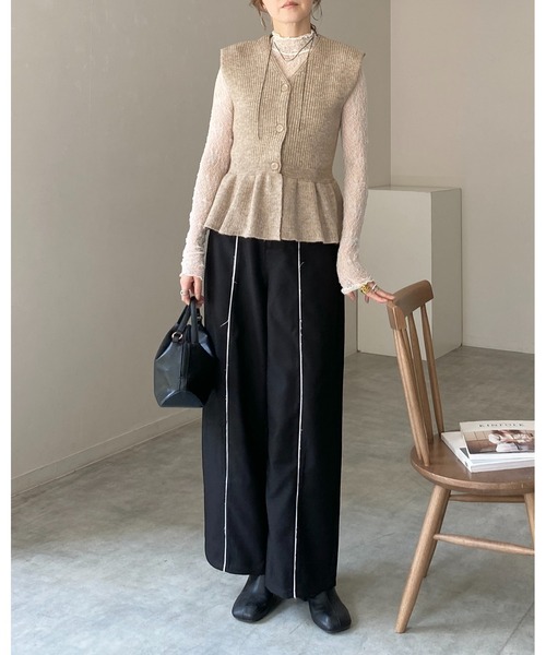 She's Closet(シーズクローゼット)の「長袖ハイネック透かし編みストレッチレースシアートップス(Tシャツ/カットソー・レディース・スモークピンク/ブラウン系その他/ブラック/ホワイト・FREE)」の14枚目の写真