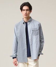 美品☆【ジェイプレス】ブルー　チェック柄　赤パイピング　背抜き　175 L J.PRESS｜ジェイプレスのシャツ/ブラウス（チェック柄）通販 - ZOZOTOWN