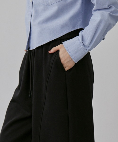 nui nullu（ヌイヌル）の「【nui nullu】2WAYワイドスウェットカーブパンツ＜セットアップ対応＞（スウェットパンツ・レディース・ライトグレー/アイボリー/ブラック/グレー・S/M/L）」の15枚目の写真