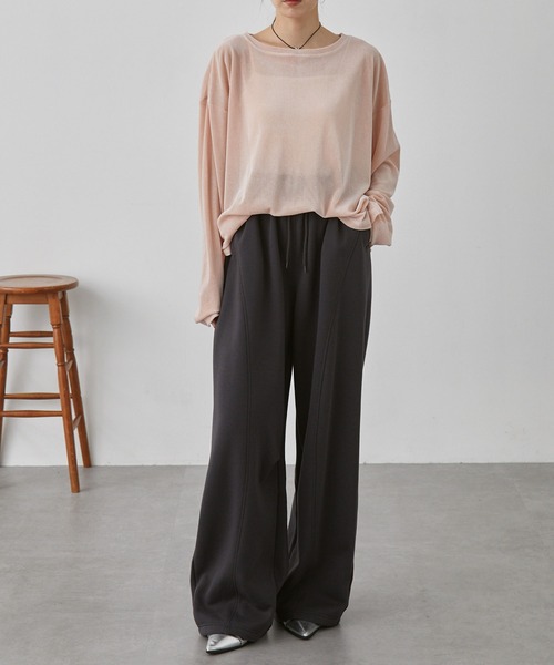 nui nullu（ヌイヌル）の「【nui nullu】2WAYワイドスウェットカーブパンツ＜セットアップ対応＞（スウェットパンツ・レディース・ライトグレー/アイボリー/ブラック/グレー・S/M/L）」の11枚目の写真