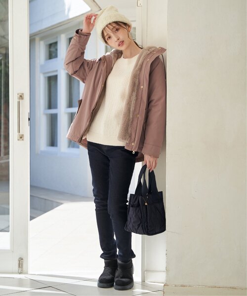 ikka（イッカ）の「ブークレーニットワッチ（ニットキャップ/ビーニー・レディース・ブラック/アイボリー/グレー/キャメル・FREE）」の17枚目の写真