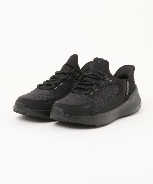 PUMA(プーマ)の「PUMA プーマ SOFTRIDE SYMMETRY EASE IN【軽量】メンズスニーカー(ソフトライドシンメトリーイーズイン) 312669(スニーカー・メンズ・ブラック×ブラック/グレー・25.5cm/26.0cm/26.5cm/27.0cm/27.5cm/28.0cm/29.0cm/30.0cm)」の1枚目の写真
