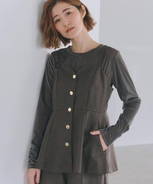 grove(グローブ)の「【カセット服】主役級キャミビスチェ(シャツ/ブラウス・レディース・ブラウン系その他/ネイビー系5/ライトベージュ・02/03/05/04/01)」の1枚目の写真