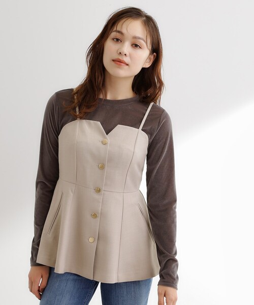 grove(グローブ)の「【カセット服】主役級キャミビスチェ(シャツ/ブラウス・レディース・ブラウン系その他/ネイビー系5/ライトベージュ・02/03/05/04/01)」の2枚目の写真