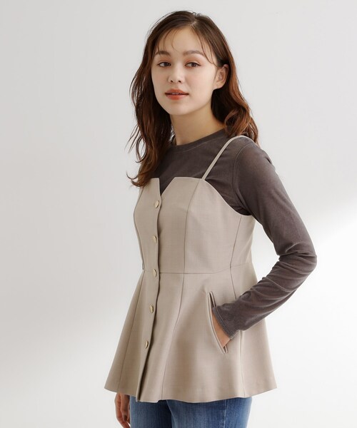grove(グローブ)の「【カセット服】主役級キャミビスチェ(シャツ/ブラウス・レディース・ブラウン系その他/ネイビー系5/ライトベージュ・02/03/05/04/01)」の10枚目の写真