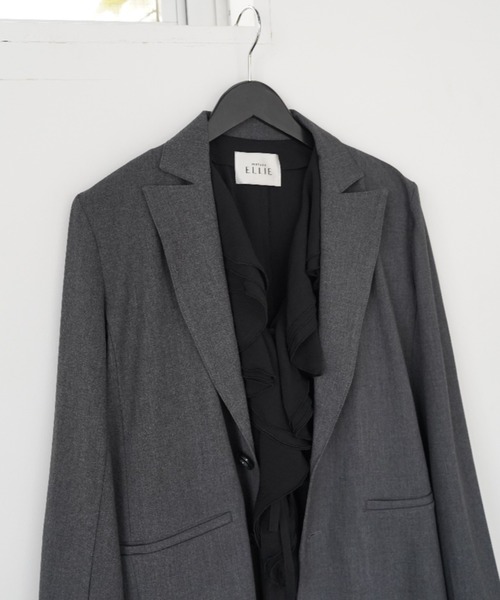 MAISON ELLIE(メゾンエリー)の「double ribbon open jacket(テーラードジャケット・レディース・グレー/ブラック/アイボリー・FREE)」の13枚目の写真