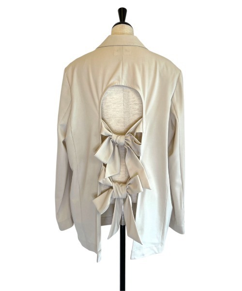 MAISON ELLIE(メゾンエリー)の「double ribbon open jacket(テーラードジャケット・レディース・グレー/ブラック/アイボリー・FREE)」の15枚目の写真