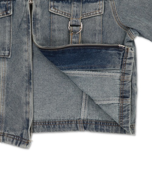 SPINNS（スピンズ）の「ファーで差がつく！平成ギャル復刻デニムジャケット（デニムジャケット・レディース・ブラック/ブルー・ONESIZE）」の5枚目の写真