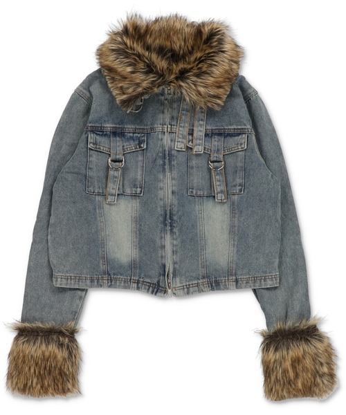 ファーで差がつく！平成ギャル復刻デニムジャケット（デニムジャケット