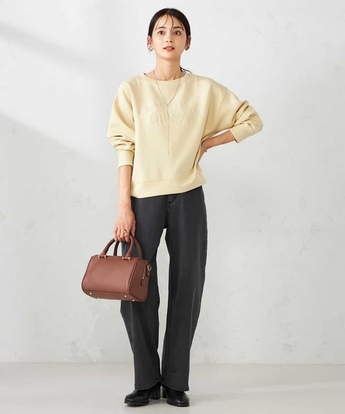 a.v.v(アーヴェヴェ)の「刺繍ロゴショートダンボールスウェット(スウェット・レディース・ネイビー/クリーム/グレー系その他・40/38/36)」の6枚目の写真