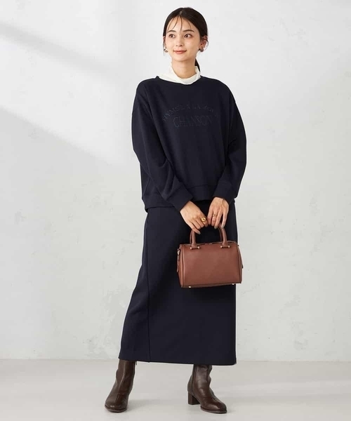 a.v.v(アーヴェヴェ)の「刺繍ロゴショートダンボールスウェット(スウェット・レディース・ネイビー/クリーム/グレー系その他・40/38/36)」の8枚目の写真