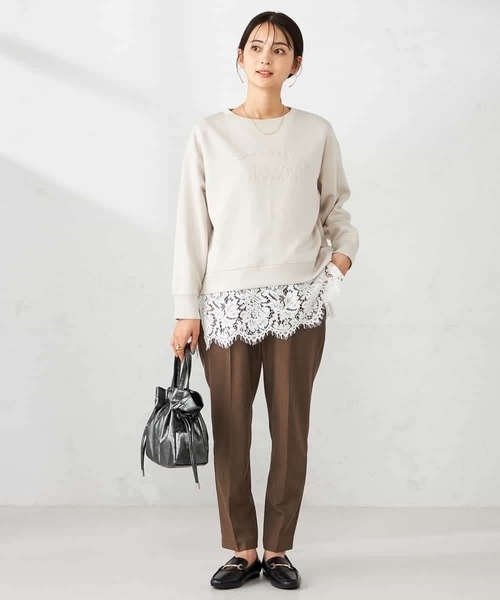 a.v.v(アーヴェヴェ)の「刺繍ロゴショートダンボールスウェット(スウェット・レディース・ネイビー/クリーム/グレー系その他・40/38/36)」の14枚目の写真