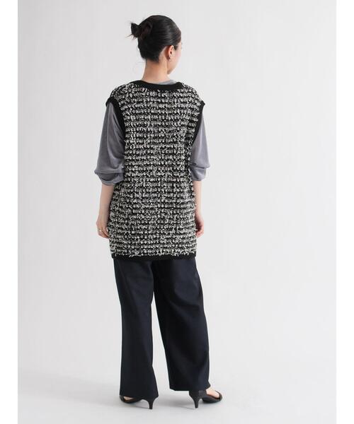 sm2rhythm（サマンサモスモスリズム）の「ツイード風ニットジレ（ベスト・レディース・ネイビー/ブラック/オフホワイト・F）」の13枚目の写真