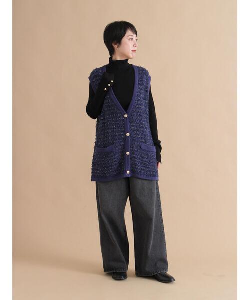 sm2rhythm（サマンサモスモスリズム）の「ツイード風ニットジレ（ベスト・レディース・ネイビー/ブラック/オフホワイト・F）」の20枚目の写真
