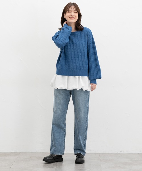 Honeys（ハニーズ）の「裾バルーンインナー（Tシャツ/カットソー・レディース・ホワイト/ブラック・M/L/3L/S/LL）」の19枚目の写真