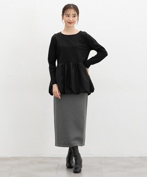 Honeys（ハニーズ）の「裾バルーンインナー（Tシャツ/カットソー・レディース・ホワイト/ブラック・M/L/3L/S/LL）」の14枚目の写真