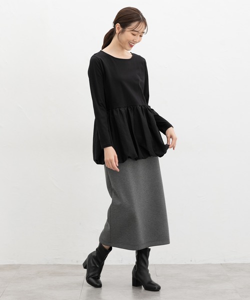 Honeys（ハニーズ）の「裾バルーンインナー（Tシャツ/カットソー・レディース・ホワイト/ブラック・M/L/3L/S/LL）」の12枚目の写真