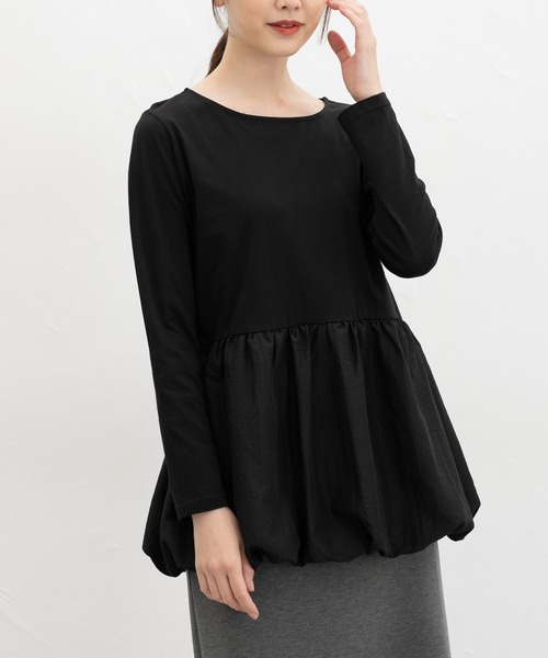 Honeys（ハニーズ）の「裾バルーンインナー（Tシャツ/カットソー・レディース・ホワイト/ブラック・M/L/3L/S/LL）」の10枚目の写真