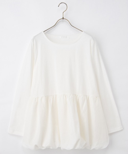 Honeys（ハニーズ）の「裾バルーンインナー（Tシャツ/カットソー・レディース・ホワイト/ブラック・M/L/3L/S/LL）」の8枚目の写真