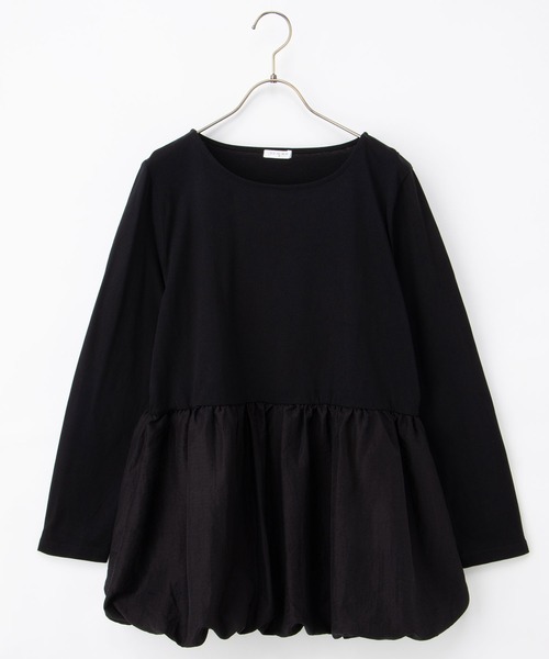 Honeys（ハニーズ）の「裾バルーンインナー（Tシャツ/カットソー・レディース・ホワイト/ブラック・M/L/3L/S/LL）」の6枚目の写真