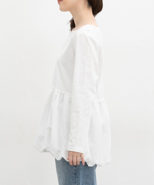 Honeys（ハニーズ）の「裾バルーンインナー（Tシャツ/カットソー・レディース・ホワイト/ブラック・M/L/3L/S/LL）」の17枚目の写真