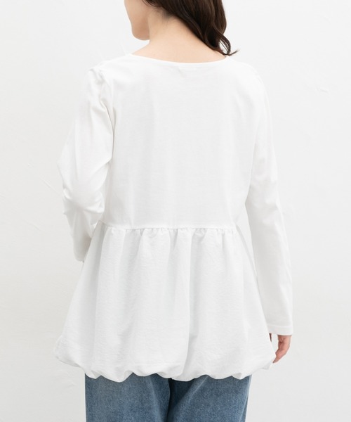 Honeys（ハニーズ）の「裾バルーンインナー（Tシャツ/カットソー・レディース・ホワイト/ブラック・M/L/3L/S/LL）」の15枚目の写真