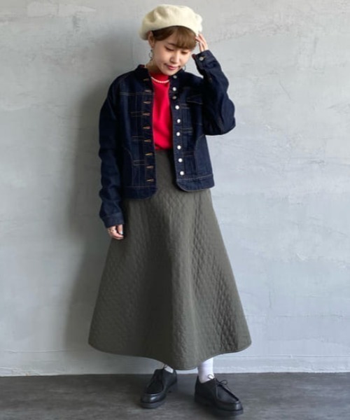 Si-Si-Si（スースースー）の「【WEB限定】[si-si-si comfort/スースース― コンフォート] スタンドカラー デニムジャケット（デニムジャケット・レディース・ワンウォッシュ・36/38/40/42）」の6枚目の写真