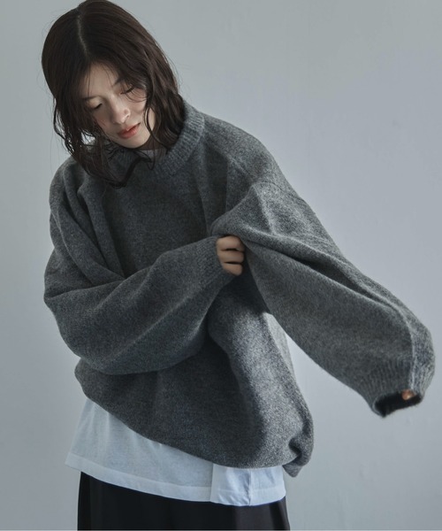 feepur（フェピュール）の「【ハンドウォッシャブル】ユースフルオーバーニット（ニット/セーター・レディース・アイボリー/ブルー/グレー/ピンク/ブラウン・MEDIUM）」の19枚目の写真