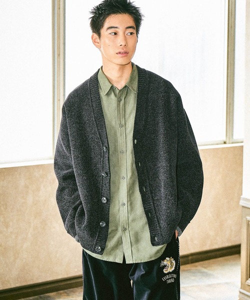 モールニットVネックカーディガン（カーディガン/ボレロ）｜niko