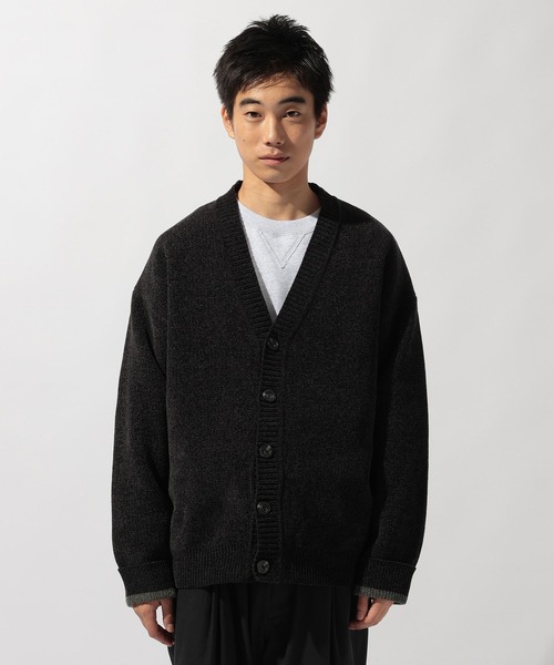 niko and... ブラック Vネックカーディガン Mサイズ モールニットVネックカーディガン（カーディガン/ボレロ）｜niko and