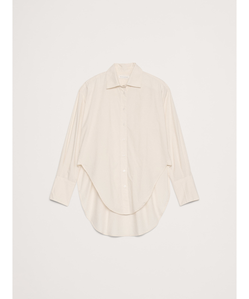 Banana Republic(バナナリパブリック)の「コットン ポプリン カーブヘム シャツ(シャツ/ブラウス・レディース・アイボリー・L/S/XS/M)」の4枚目の写真
