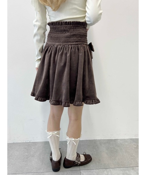セール】《セットアップ対応◎》リボンベロアスカート（スカート