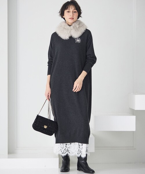 23区(ニジュウサンク)の「リアルファー ティペット(マフラー・レディース・ベージュ系/ブラウン系・F)」の4枚目の写真