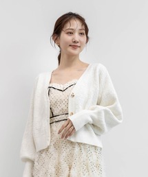 RANDA | デザイン編みVネックニットカーディガン(カーディガン/ボレロ)