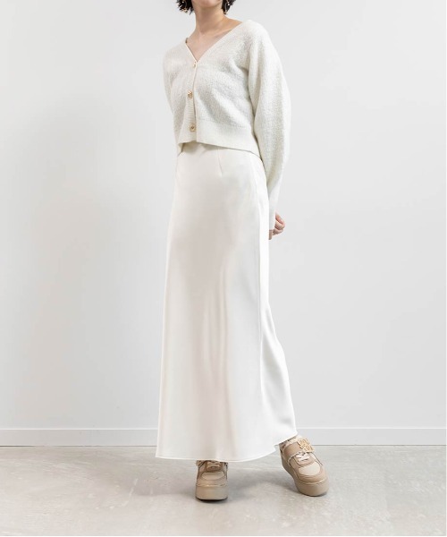 RANDA（ランダ）の「デザイン編みVネックニットカーディガン（カーディガン/ボレロ・レディース・グレー/ピンク/ホワイト・FREE）」の6枚目の写真