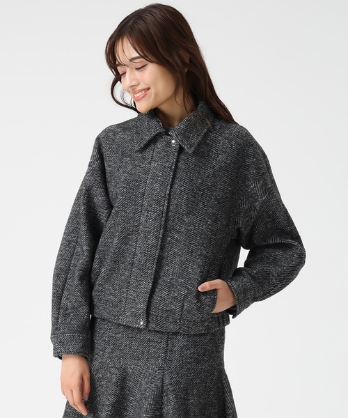 MISCH MASCH(ミッシュマッシュ)の「ヘリンボーン柄ステンカラージャケット(その他アウター・レディース・ブラック×ホワイト/アイボリー・フリ-)」の22枚目の写真