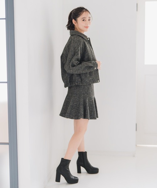 MISCH MASCH(ミッシュマッシュ)の「ヘリンボーン柄ステンカラージャケット(その他アウター・レディース・ブラック×ホワイト/アイボリー・フリ-)」の13枚目の写真