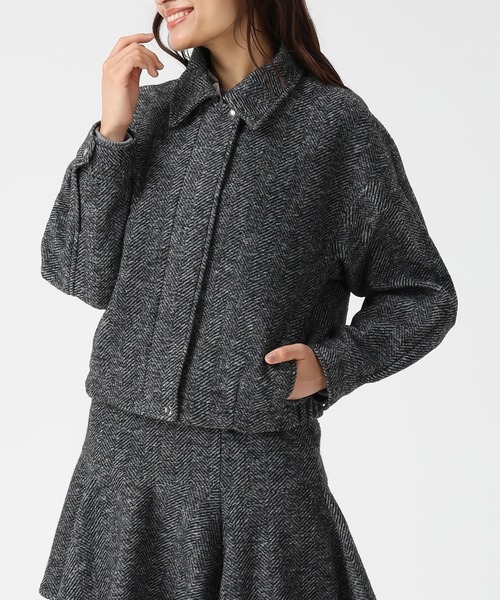 MISCH MASCH(ミッシュマッシュ)の「ヘリンボーン柄ステンカラージャケット(その他アウター・レディース・ブラック×ホワイト/アイボリー・フリ-)」の20枚目の写真