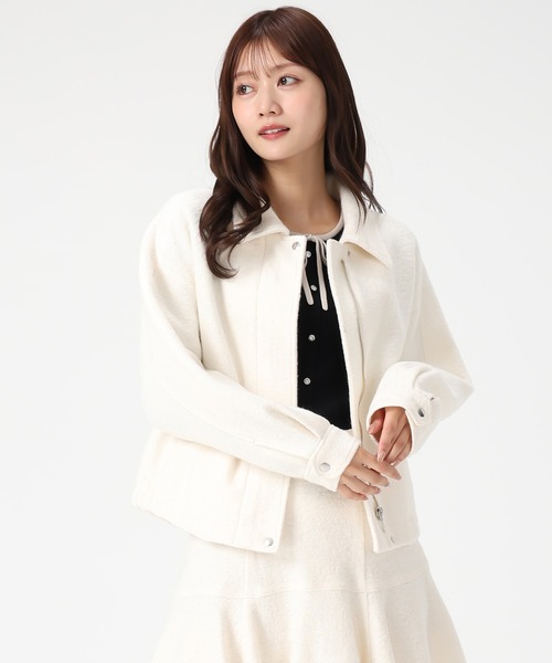 MISCH MASCH(ミッシュマッシュ)の「ヘリンボーン柄ステンカラージャケット(その他アウター・レディース・ブラック×ホワイト/アイボリー・フリ-)」の14枚目の写真