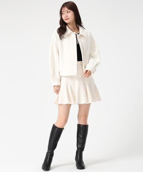 MISCH MASCH(ミッシュマッシュ)の「ヘリンボーン柄ステンカラージャケット(その他アウター・レディース・ブラック×ホワイト/アイボリー・フリ-)」の17枚目の写真