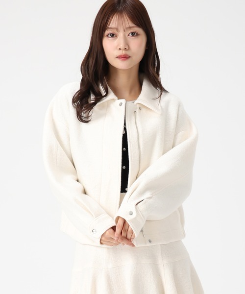 MISCH MASCH(ミッシュマッシュ)の「ヘリンボーン柄ステンカラージャケット(その他アウター・レディース・ブラック×ホワイト/アイボリー・フリ-)」の18枚目の写真