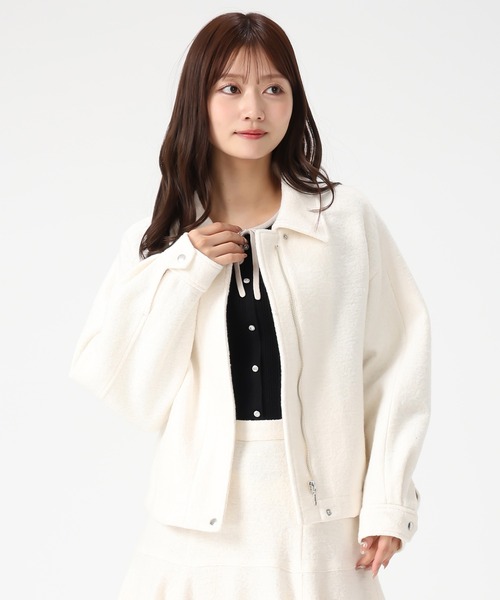 MISCH MASCH(ミッシュマッシュ)の「ヘリンボーン柄ステンカラージャケット(その他アウター・レディース・ブラック×ホワイト/アイボリー・フリ-)」の19枚目の写真